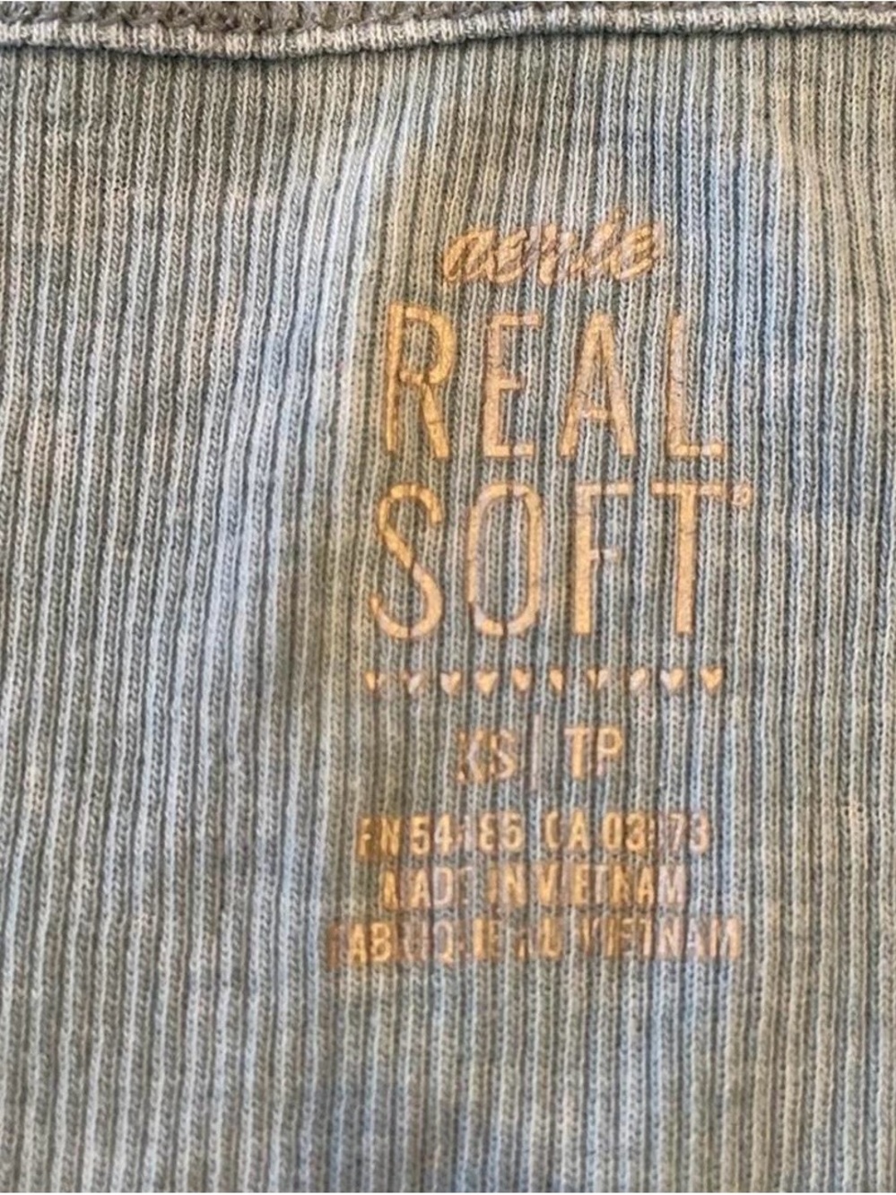 aerie Soft Ribbed Light Blue Henley Racerback Tank - Picture 2 of 4